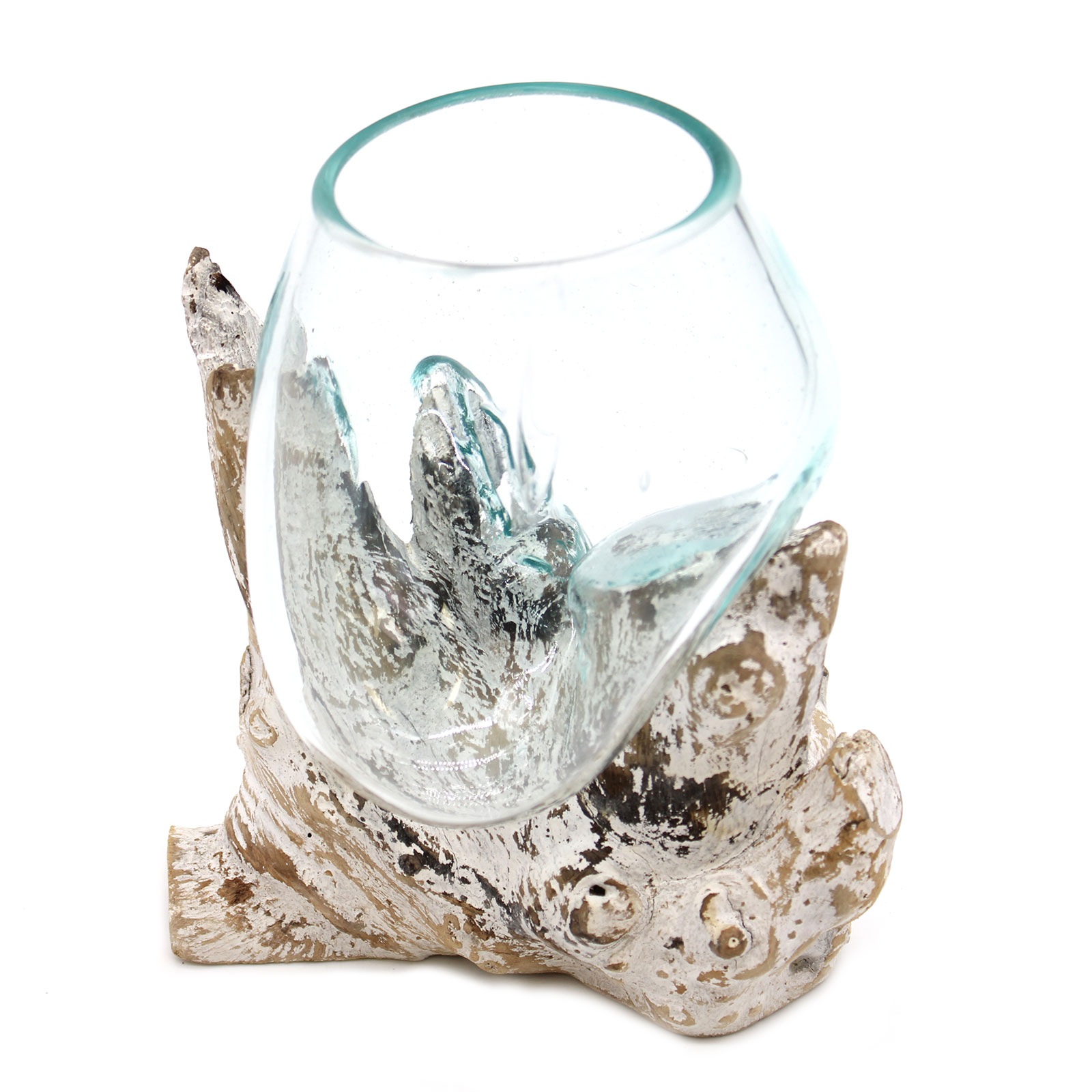 Molten Glass on Whitewash Wood Medium