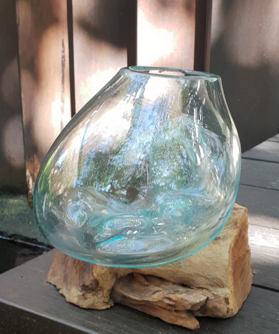 Molten Glass on Wood Medium
